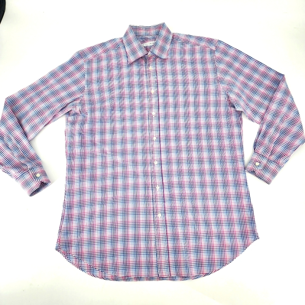 Etro Italian Button Down Plaid Shirt Size 42